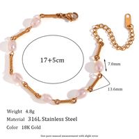 Basic Vintage Style Classic Style Solid Color Stainless Steel Beaded Plating 18k Gold Plated Bracelets Necklace sku image 1