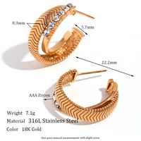Vintage Style Classic Style Solid Color Stainless Steel Plating Inlay Rhinestones 18k Gold Plated Bracelets Earrings Necklace sku image 3