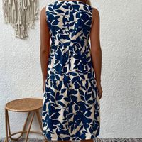 Women's Regular Dress Casual Elegant V Neck Sleeveless Printing Color Block Knee-length Outdoor Daily main image 3