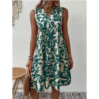 Women's Regular Dress Casual Elegant V Neck Sleeveless Printing Color Block Knee-length Outdoor Daily main image 6