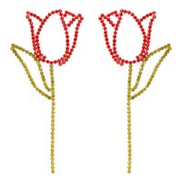 Elegant Flower Alloy Inlay Rhinestones Women's Ear Studs sku image 1