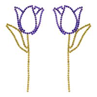 Elegant Flower Alloy Inlay Rhinestones Women's Ear Studs sku image 2