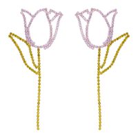 Elegant Flower Alloy Inlay Rhinestones Women's Ear Studs sku image 3