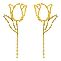 Elegant Flower Alloy Inlay Rhinestones Women's Ear Studs sku image 5