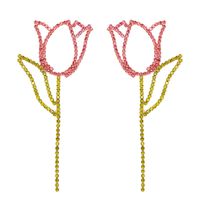 Elegant Flower Alloy Inlay Rhinestones Women's Ear Studs sku image 6