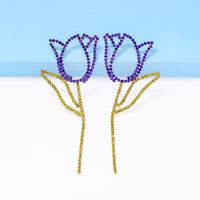 Elegant Flower Alloy Inlay Rhinestones Women's Ear Studs main image 4