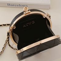 Women's Pu Leather Letter Color Block Cute Round Square Buckle Crossbody Bag main image 8