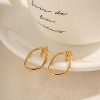 1 Pair Ig Style Simple Style Round Plating Hollow Out Stainless Steel 18k Gold Plated Drop Earrings main image 5
