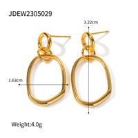 1 Pair Ig Style Simple Style Round Plating Hollow Out Stainless Steel 18k Gold Plated Drop Earrings sku image 1