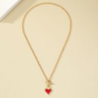 Modern Style Heart Shape Alloy Plating Women's Pendant Necklace sku image 1