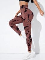 Women's Casual Classic Style Sports Tie Dye Nylon Spandex Active Bottoms Leggings Skinny Pants Sweatpants main image 2