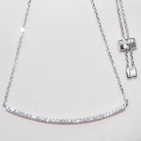 Simple Style Solid Color Sterling Silver Inlay Artificial Gemstones Necklace sku image 1
