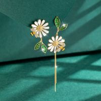1 Pair Elegant Sweet Flower Bee Enamel Plating Inlay Copper Zircon 18k Gold Plated Drop Earrings main image 3