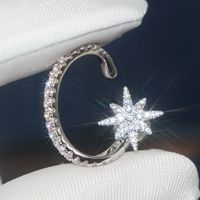 1 Piece Modern Style Star Inlay Sterling Silver Artificial Gemstones Earrings sku image 1