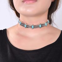 Elegant Geometric Alloy Inlay Turquoise Women's Necklace main image 3
