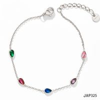 Simple Style Water Droplets Stainless Steel Plating Inlay Zircon Women's Anklet 1 Piece sku image 3