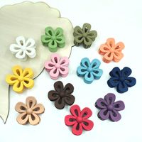 Basic Sweet Solid Color Flower Plastic Resin Hair Claws main image 5