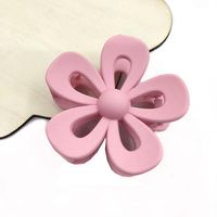 Basic Sweet Solid Color Flower Plastic Resin Hair Claws sku image 4