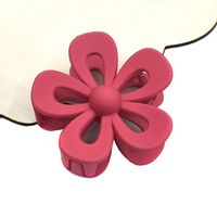 Basic Sweet Solid Color Flower Plastic Resin Hair Claws sku image 2