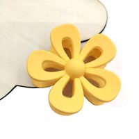 Basic Sweet Solid Color Flower Plastic Resin Hair Claws sku image 6