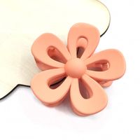 Basic Sweet Solid Color Flower Plastic Resin Hair Claws sku image 10