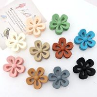 Basic Sweet Solid Color Flower Plastic Resin Hair Claws main image 2