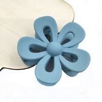 Basic Sweet Solid Color Flower Plastic Resin Hair Claws sku image 5