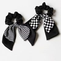 Lady Sweet Plaid Polka Dots Flower Cloth Handmade Hair Tie main image 5