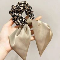 Lady Sweet Plaid Polka Dots Flower Cloth Handmade Hair Tie sku image 4
