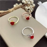 Wholesale Jewelry Sweet Leaf Flower Alloy Plating Open Ring main image 1