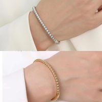Simple Style Solid Color Stainless Steel Plating Cuff Bracelets main image 5