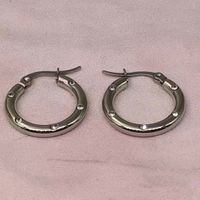 1 Pair Streetwear Solid Color Plating Titanium Steel Hoop Earrings main image 5