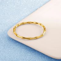 Simple Style Bamboo Stainless Steel Plating Bangle main image 1