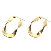 1 Pair Simple Style Irregular Plating Titanium Steel Hoop Earrings main image 2