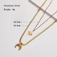Elegant Lady Star Moon Stainless Steel Plating Layered Necklaces main image 4