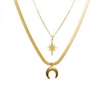 Elegant Lady Star Moon Stainless Steel Plating Layered Necklaces main image 2