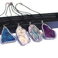 Vintage Style Irregular Water Droplets Natural Stone Pendant Necklace main image 6