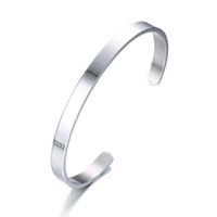 Basic Classic Style C Shape Stainless Steel Cuff Bracelets main image 4