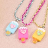 Cute Ice Cream Letter Plastic Resin Girl's Rings Necklace main image 4