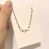Sweet Star Heart Shape Stainless Steel Shell Plating Necklace sku image 2