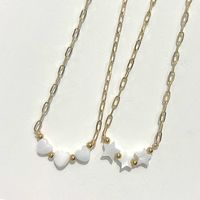 Sweet Star Heart Shape Stainless Steel Shell Plating Necklace main image 3
