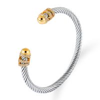 Elegante Pulsera Curva De Cable Trenzado Chapado En Acero Inoxidable main image 5