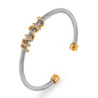 Elegant Curve Stainless Steel Plating Twisted Cable Bracelet sku image 27