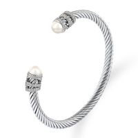 Elegant Curve Stainless Steel Plating Twisted Cable Bracelet sku image 22