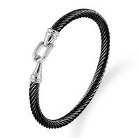 Elegant Curve Stainless Steel Plating Twisted Cable Bracelet sku image 1
