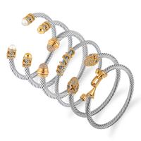 Elegant Curve Stainless Steel Plating Twisted Cable Bracelet main image 1