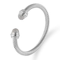 Elegant Curve Stainless Steel Plating Twisted Cable Bracelet sku image 18