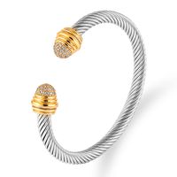 Elegante Pulsera Curva De Cable Trenzado Chapado En Acero Inoxidable sku image 19