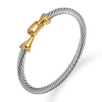 Elegant Curve Stainless Steel Plating Twisted Cable Bracelet sku image 25