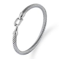 Elegant Curve Stainless Steel Plating Twisted Cable Bracelet sku image 3